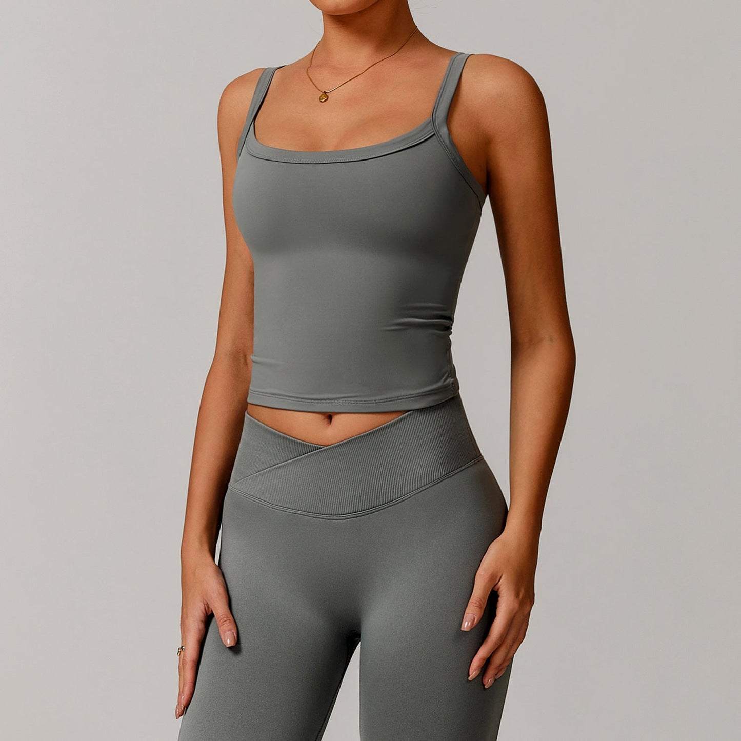 Sollinarry Brushed Vest Workout Clothes Bra High Strength Sports Underwear Sling Beauty Back Yoga Vest