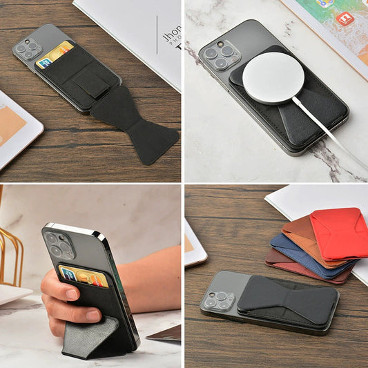 Magnetic Wallet Stand Compatible with iPhone 17/16/15/14/13/12 Series, Angle Adjustment & Magsafe Compatible Phone Stand