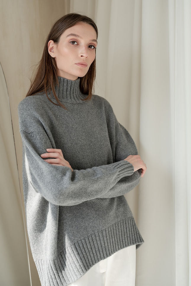 Sweater Russia Women Clothing Mock Neck Sweater Autumn Winter Loose Knitwear Women