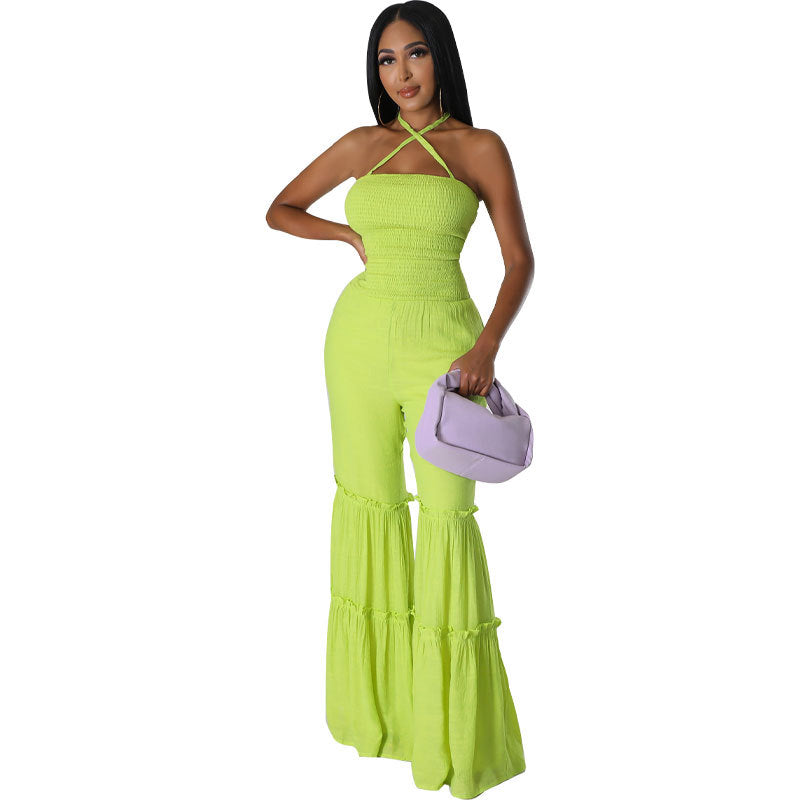 Women Clothing Trousers Jumpsuit Jumpsuit Summer Pants Women's Pants Casual Backless