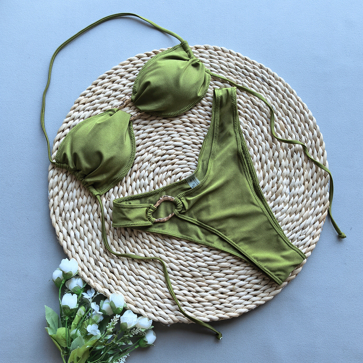Bikini Sexy Bikini Solid Color Split Women Swimsuit Women
