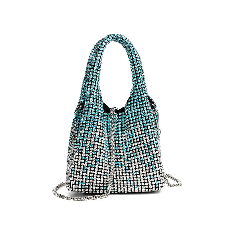 Dinner Bag Full Diamond Women Handbag Rhinestone Bucket Bag Shoulder Crossbody Women Bag King Diamond Bag