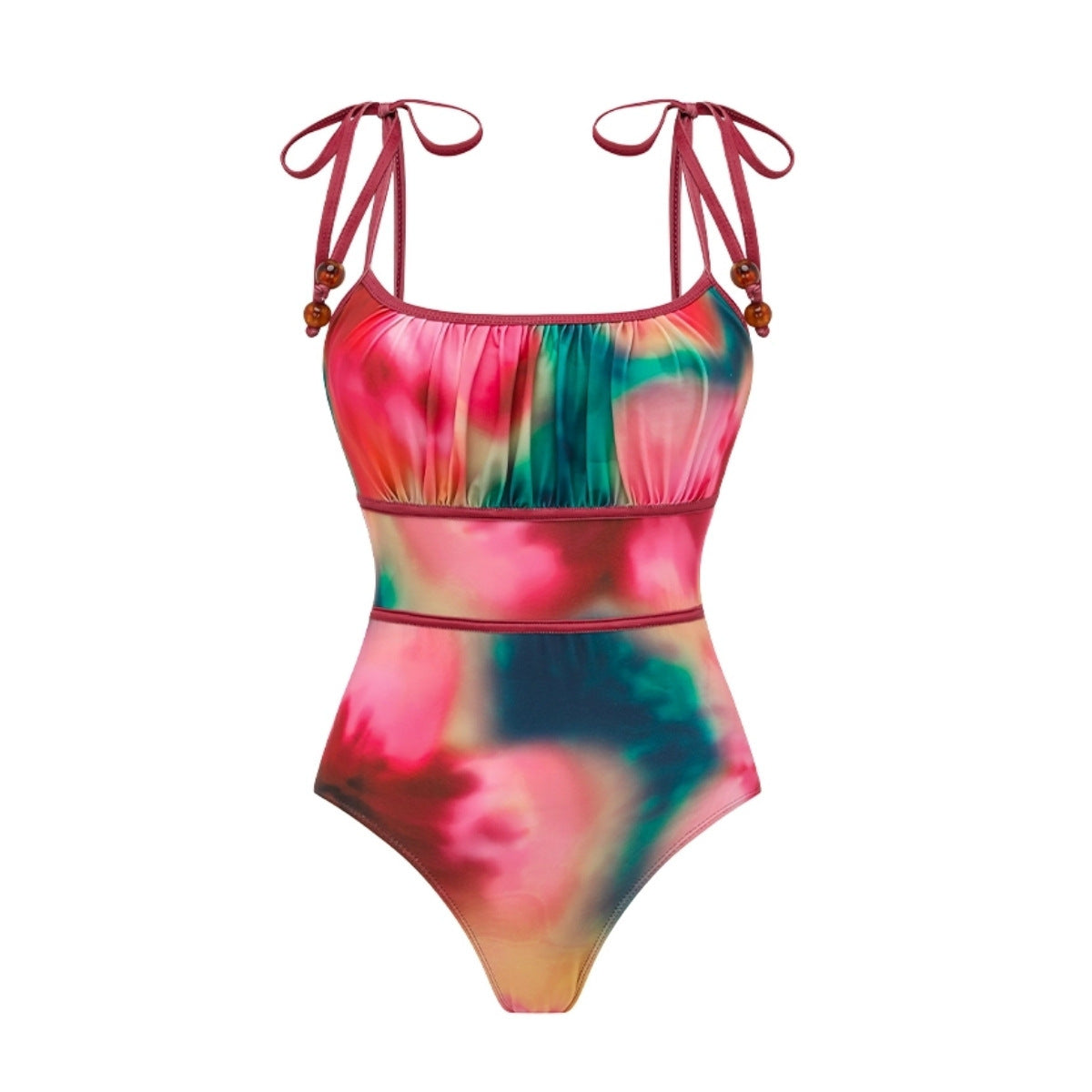 Swimsuit V neck Back Cross Strap Blooming One Piece Swimsuit Women