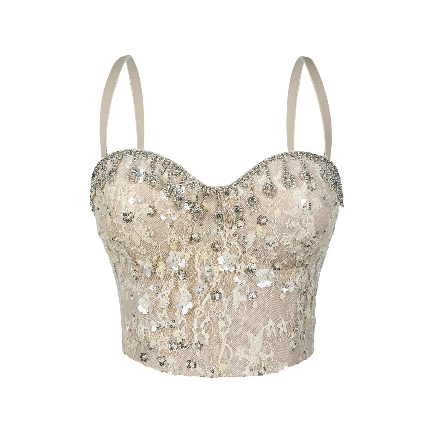 Rhinestone Tassel Boning Corset Corset Party Sequ Camisole Slim Fit Slim Sexy Boning Corset Tube Top