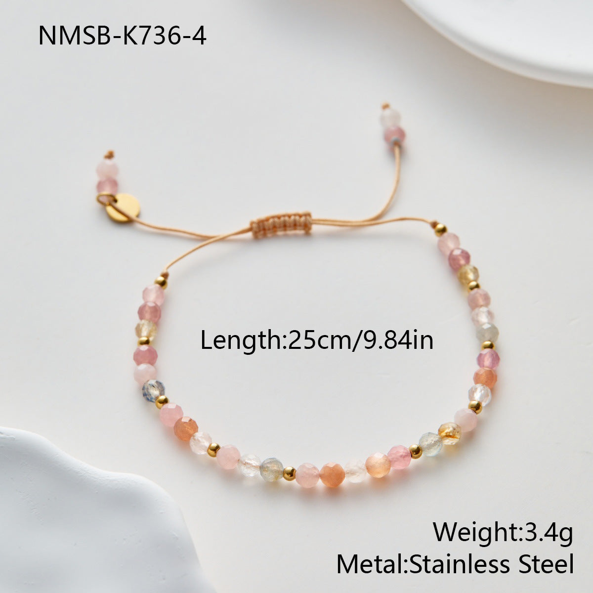 Sold Jewelry Sweet All Matching Natural Stone Bracelet Women Simple Pulling Rope Bracelet