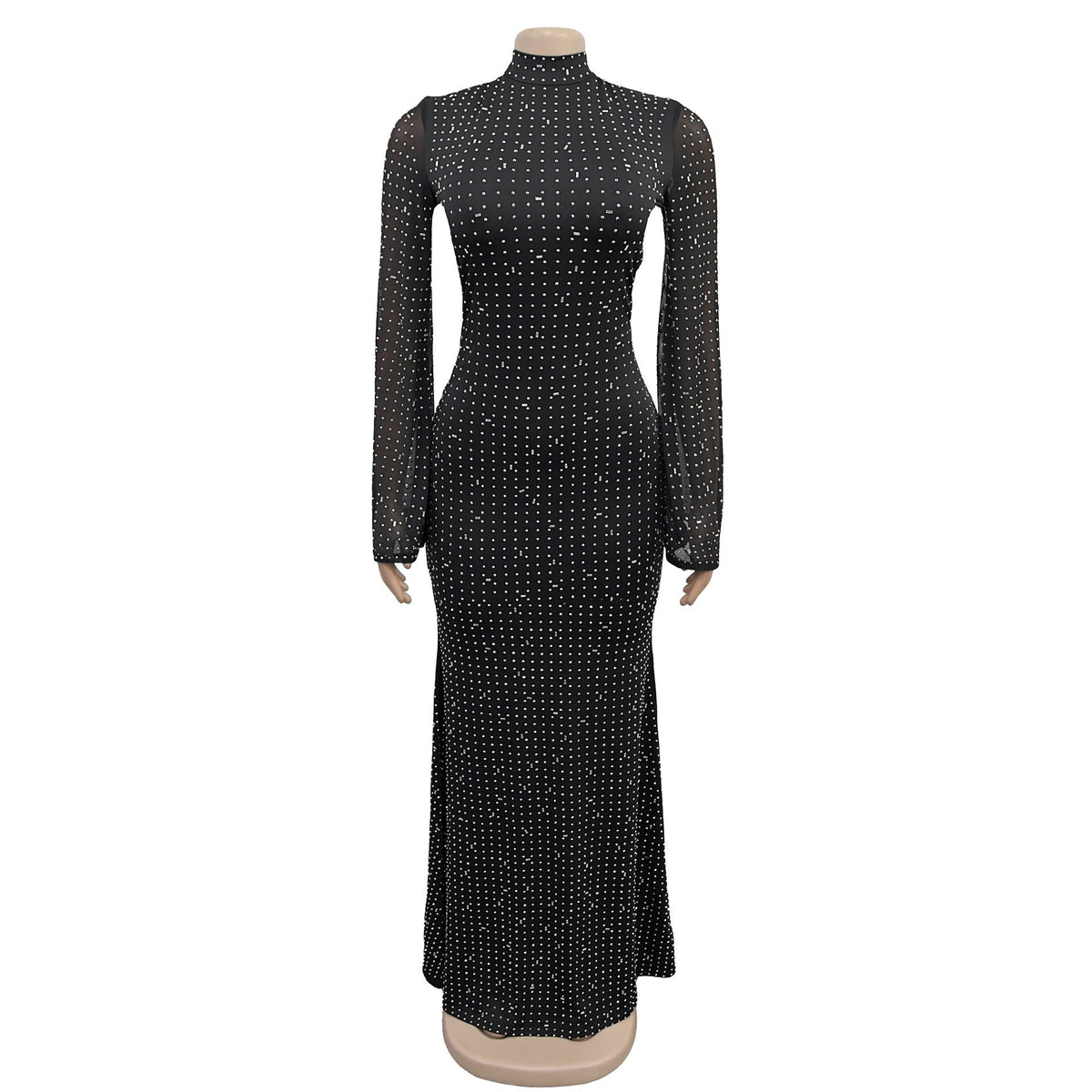 Women Clothes Evening Dress Full of Rhinestone Elegant High End Long Double Gauzy Gown Dress