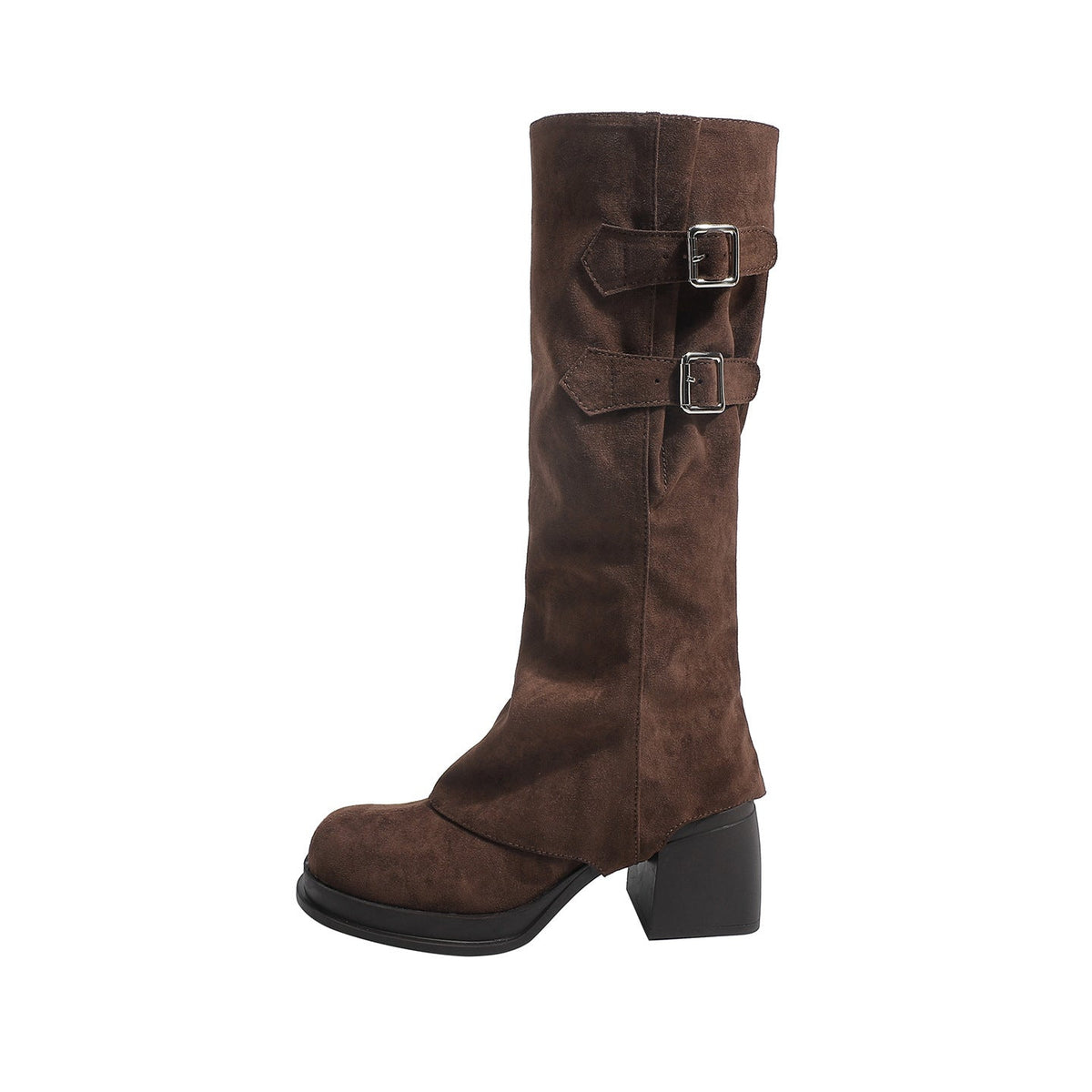 Two Way Wear Long Boots Autumn Winter Detachable Pile Boots Thick High Heel Platform High Leg Boot Retro Pantyhose Boots
