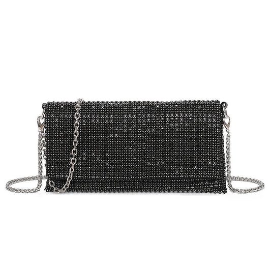 Dinner Bag Women Summer Chain Rhinestone Bag All Match Hand Sewing Messenger Bag Trendy