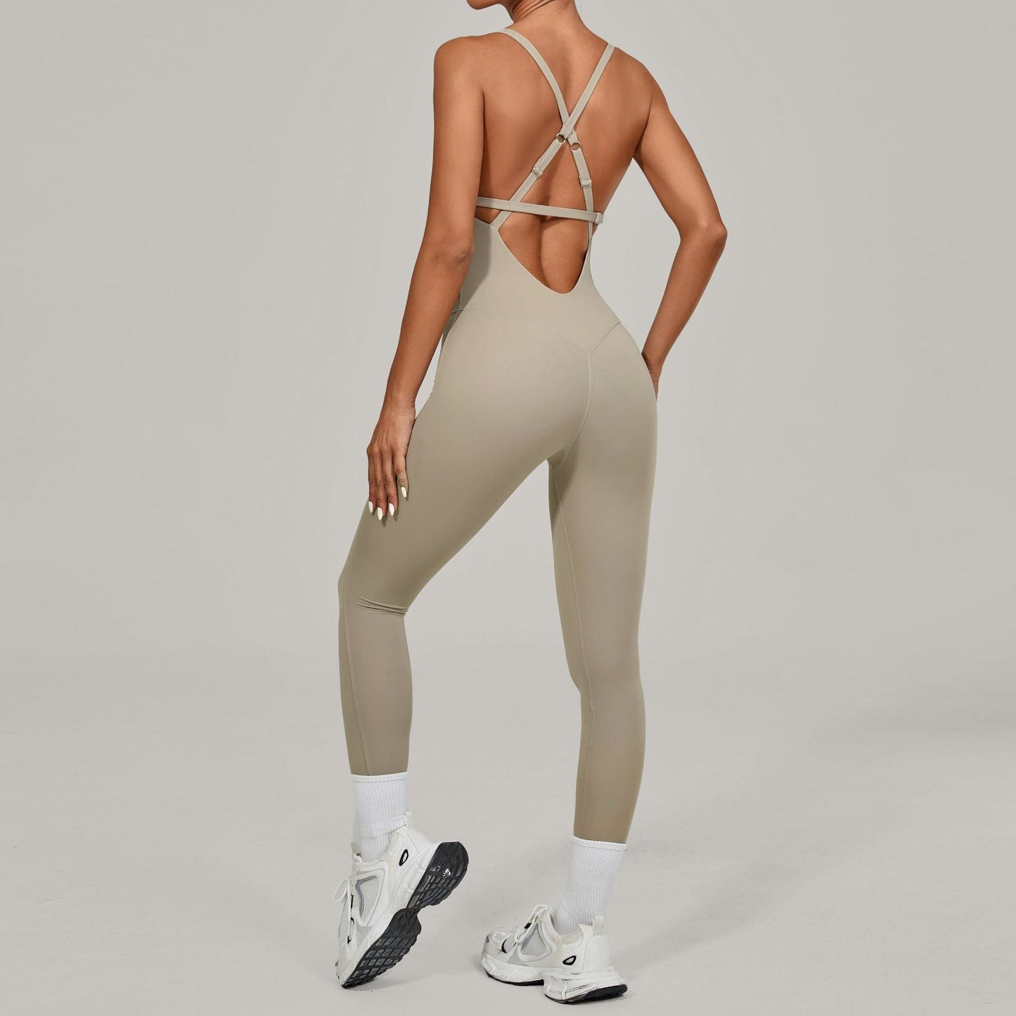Adjustable Shoulder Strap Yoga Bodysuit Women Dance Beauty Back Tight Sports Fitness One Piece