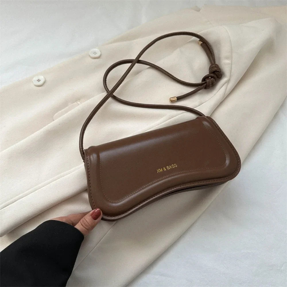 Ladies Shoulder & Crossbody Bags | PU Leather Women's Underarm Bags & Solid Color Small Top-Handle Purse (Female Daily Handbags)