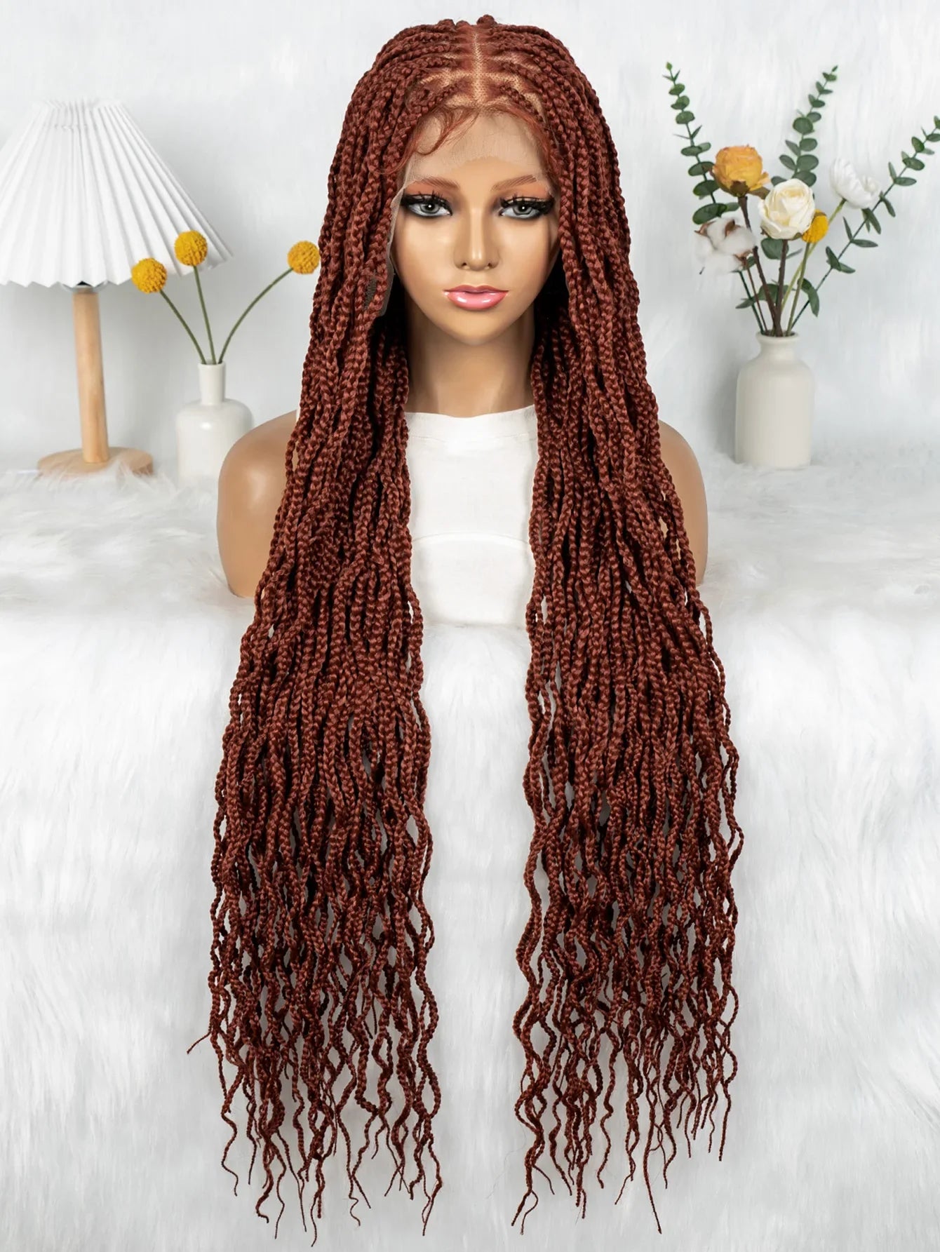 Crochet Box Braids Full Lace Wig with Pre-Plucked Hairline