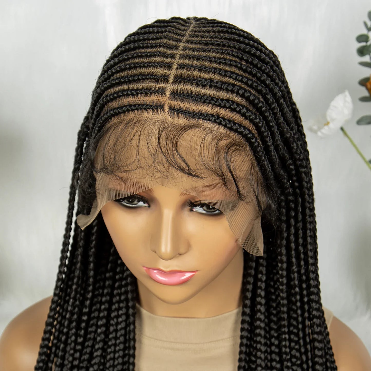 KIMA 36" Tribal Cornrow Braids Wig | Transparent Full Lace | Box Braids | Baby Hair