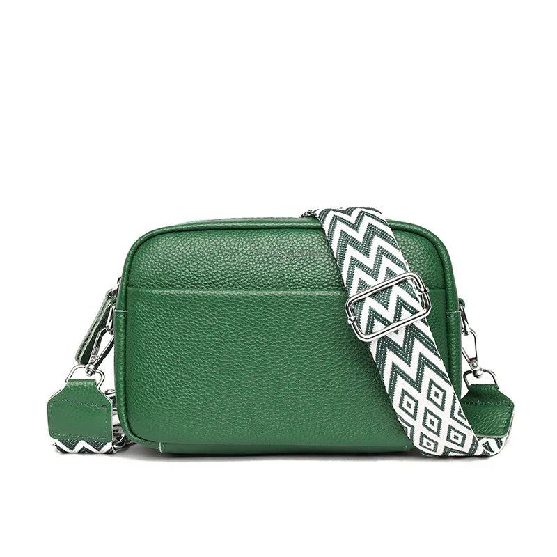 High Quality Genuine Leather Women's Crossbody & Shoulder Bag | Luxury Solid Color Cow Leather Handbag (Female Messenger Tote Sac)