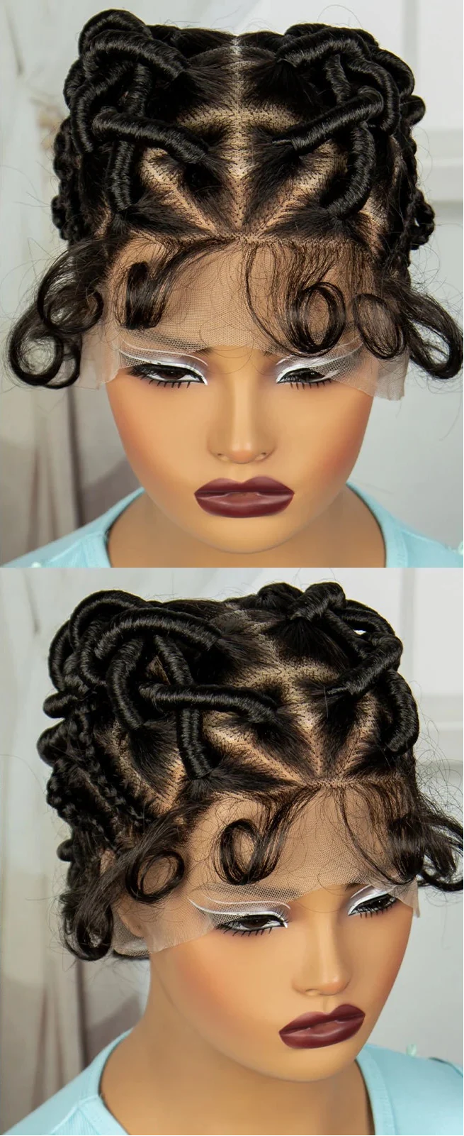 Natural Bantu Knotless Braids Wig | Transparent Full Lace | Baby Hair
