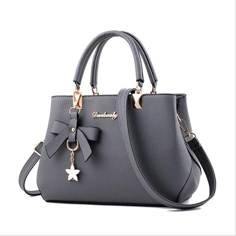 Famous Designer Brand Bags Women's Leather Handbags | Luxury Ladies Shoulder & Crossbody Purse (Fashion Tote with Rivets & Tassels)