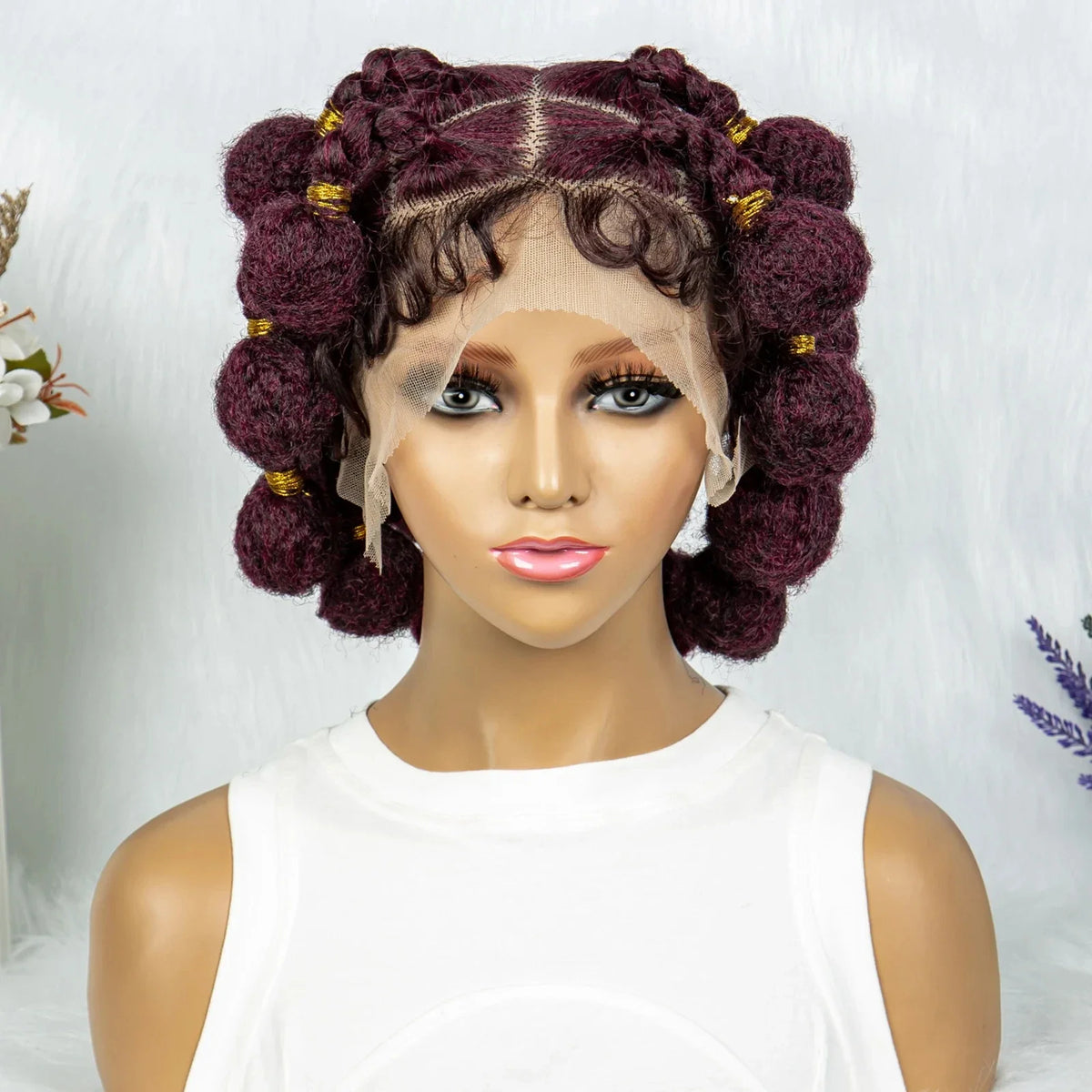 KIMA HD Full Lace Bantu Knot Braids Wig | Knotless Box Braids