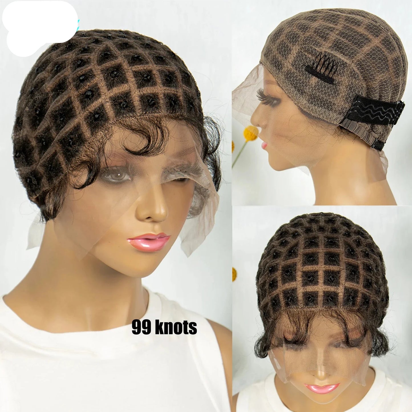 Kima Pre-Parting Double Lace Wig Cap for Boho Crochet Braids with Baby Hair
