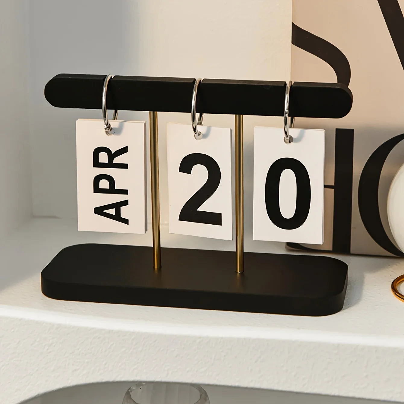 Modern Minimalist Flip Desk Calendar - Everyday View, English Language, Home and Office Decor Desk Accessory