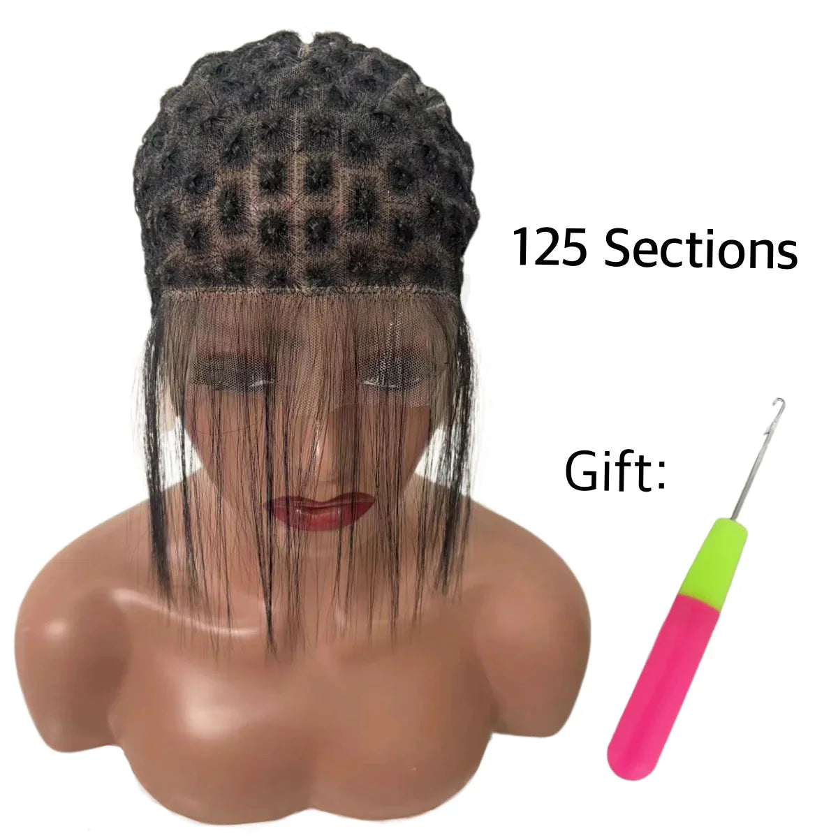 Full Lace Crochet Wig Cap with Baby Hair | Micro Senegalese Twist & Crochet Wig Base | Virgin Chinese Hair | Jerry Curl