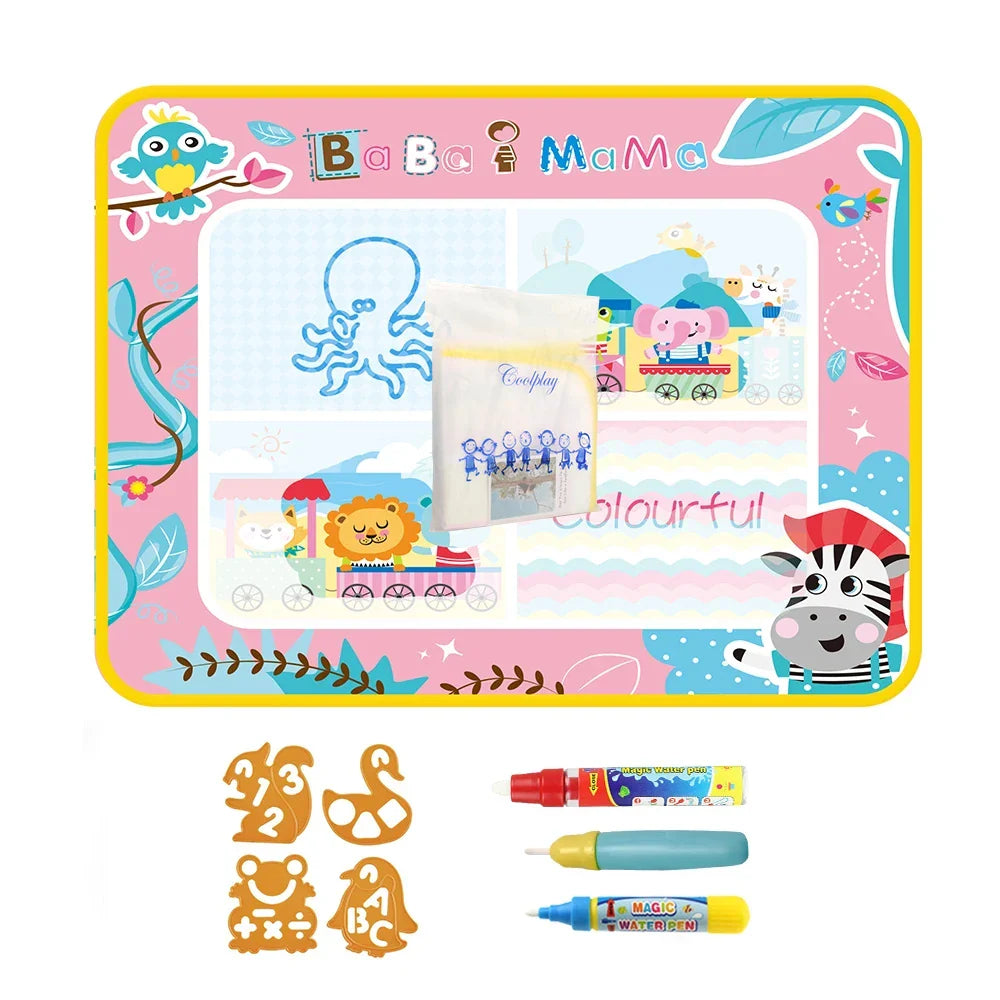 Magic Water Drawing Mat Coloring Doodle Mat with Magic Pens Educational Toys Painting Board Montessori Toys for Kids Gifts