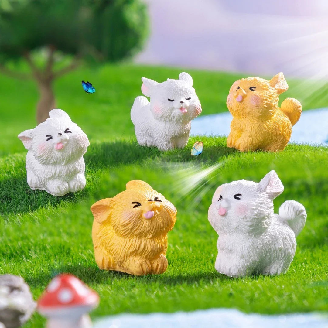 5-10pc Figurines Miniatures Cute Dog Micro Landscape Ornaments For Home Decorations Kawaii Puppy Car Desk Decor Room Accessories