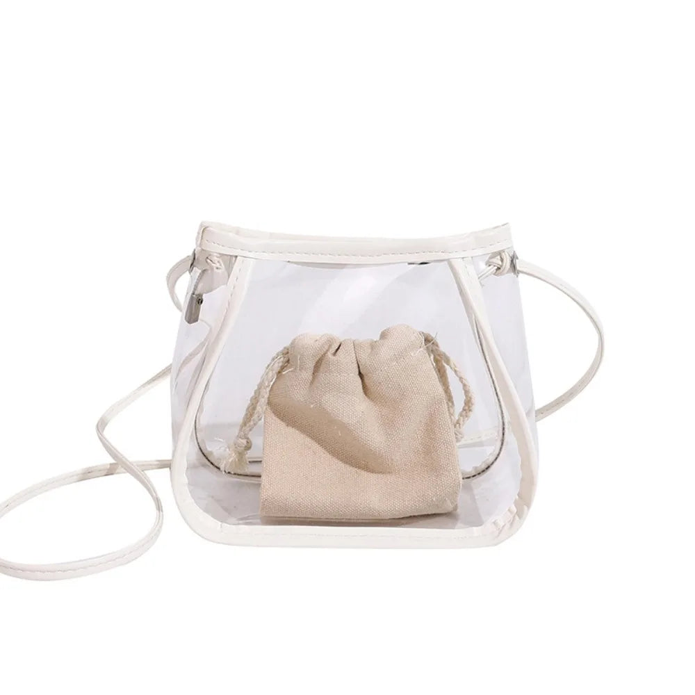 Creative 2-in-1 Clear Crossbody Bag | Portable Waterproof PVC Shoulder Tote (Casual Women's Commuting Bag)