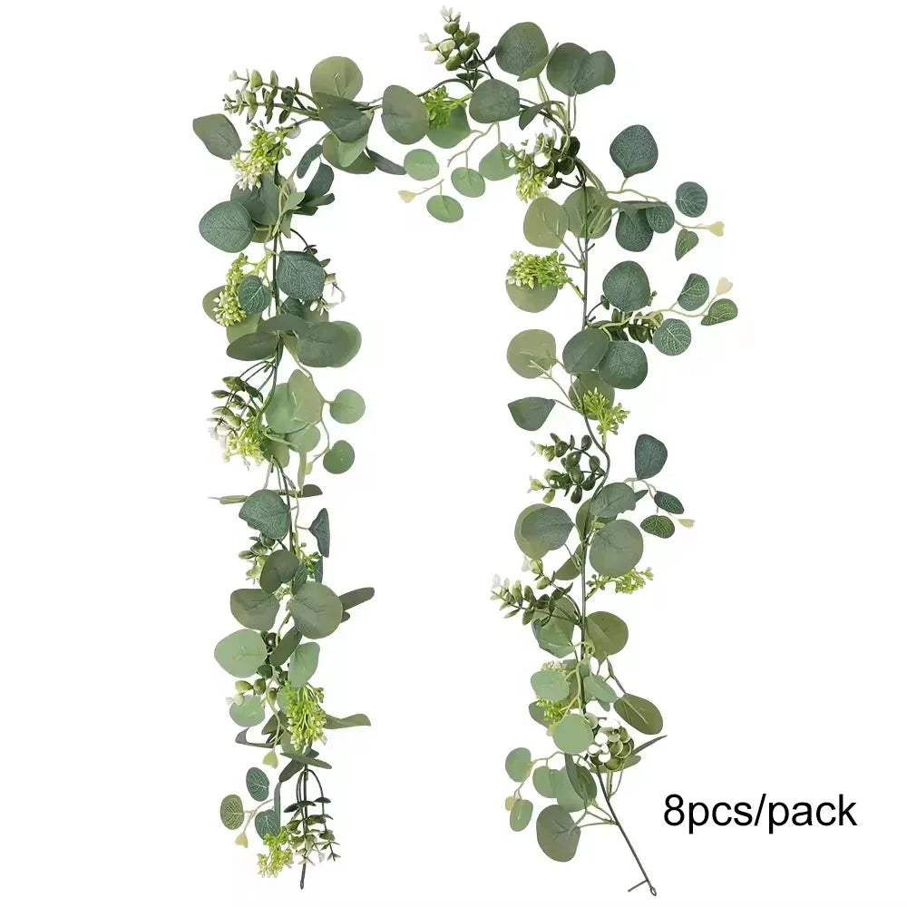 Artificial Eucalyptus Leaves Plant Green Hanging Plant Outdoor Garden Wedding Home Party Deco Greenery Foliage Vine Home Decor
