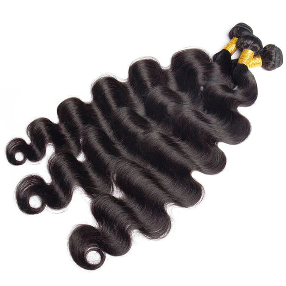 Indian Body Wave Human Hair Bundles | Remy Weave Extensions (8-36 Inch, 1/3/4 Pcs)
