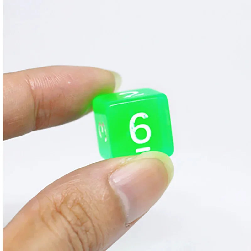 7 PCS/Lot Square Corner Dice Colorful Transparent Acrylic 6 Sided Dice Club/Party/Family Games