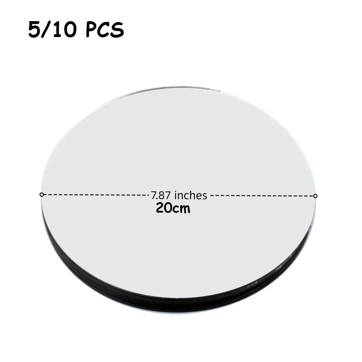 5/10pcs Acrylic Mirror Table Centerpieces, Round Decorative Display Trays for Wedding, Dining & Coffee Tables(20/30cm)