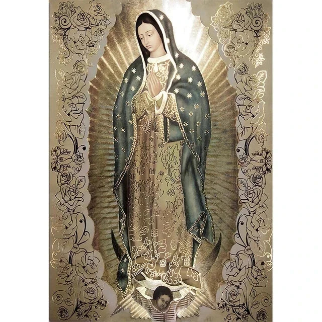 Catholic Art Lady of Guadalupe Wall Art Canvas Painting Retro Religious Decor Picture The Virgin of Guadalupe Poster Home Decor