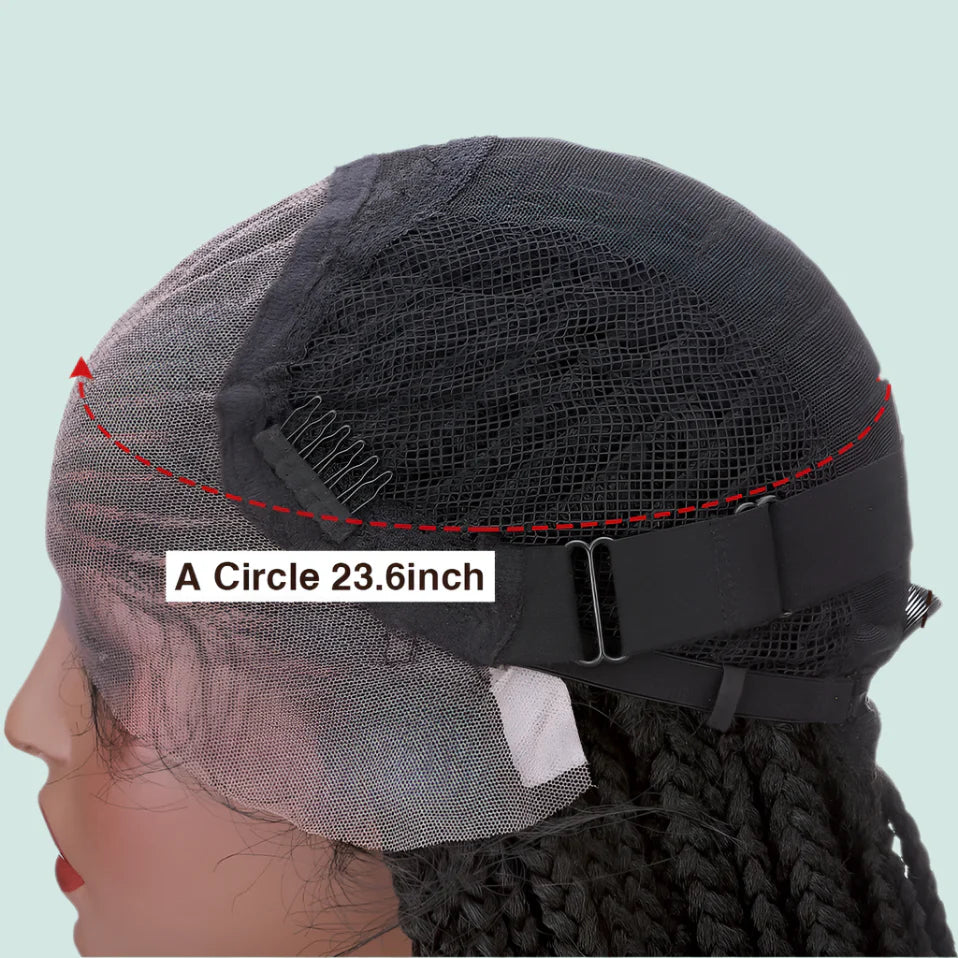 28" Braided Wig | Cornrow Braids with Curly Ends | Lace Front Wig | Baby Hair | Synthetic Hair | Black Women