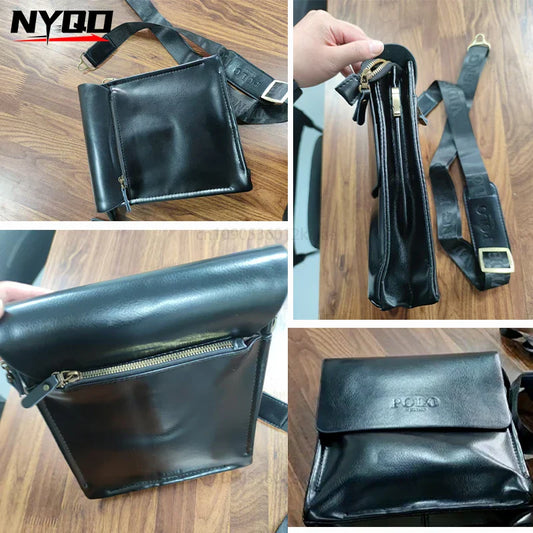 Polo Vertical Men's Crossbody Bag | Leisure Business Single Shoulder Bag (PU Leather, Solid, Versatile Trend)