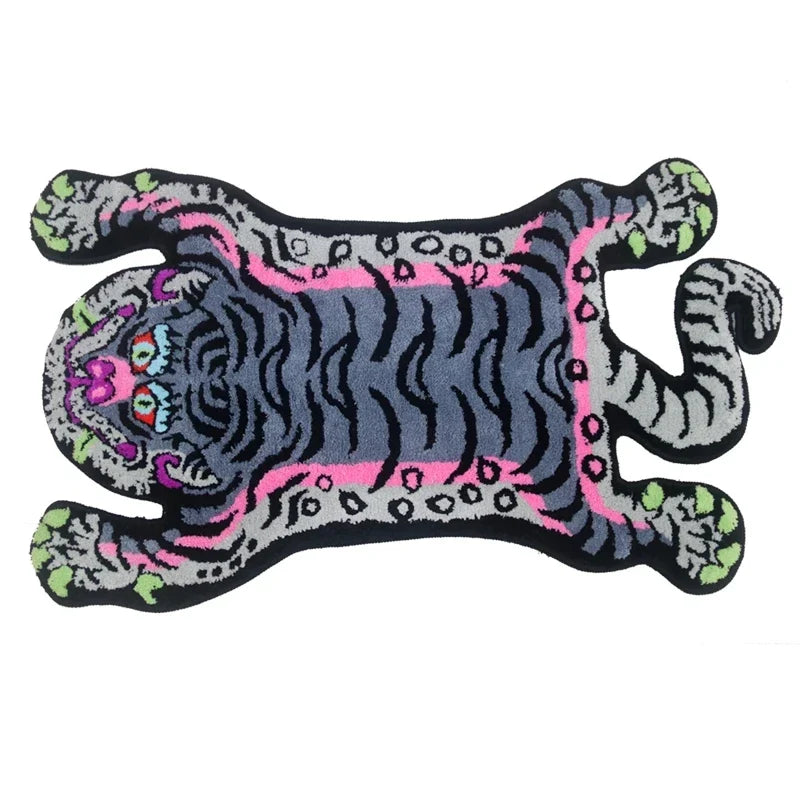 VIKAMA Bionic Tiger Patterned Rug - Exclusive Shaped Mat, Ideal for Living Room & Bedroom Decor, Must - Have Carpet