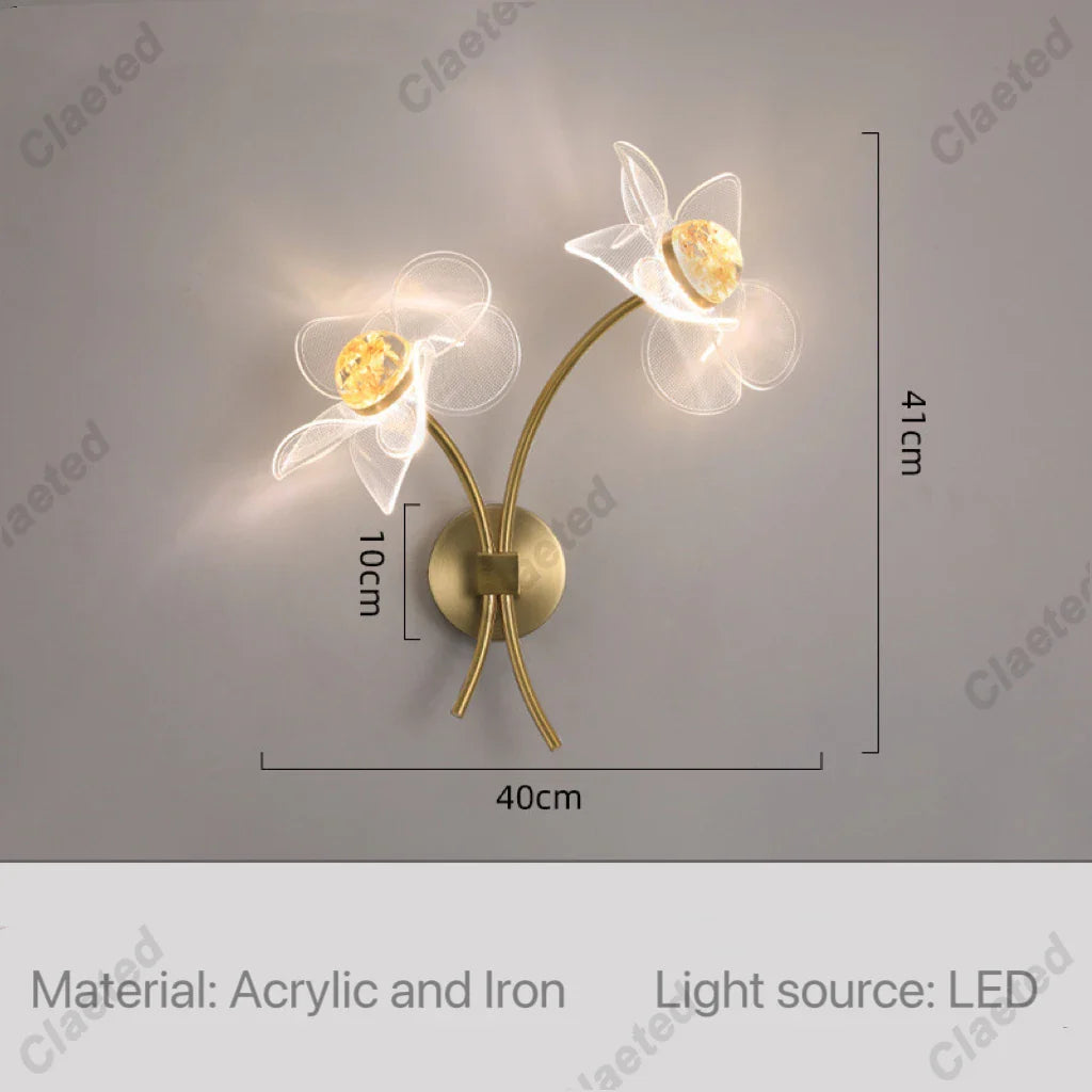 Flower Led Wall Lamps for Living Room Bedroom Bedside Sconce Light Modern Hallway Restaurant Background Decoration Lighting Deco