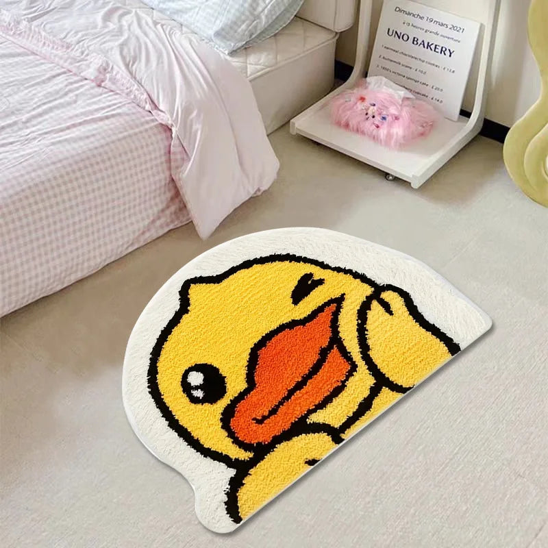 VIKAMA Cartoon Duck Carpet Bathroom Non-Slip Absorbency Foot Pad Bedroom Bed Soft Comfortable Foot Pad Home Decoration