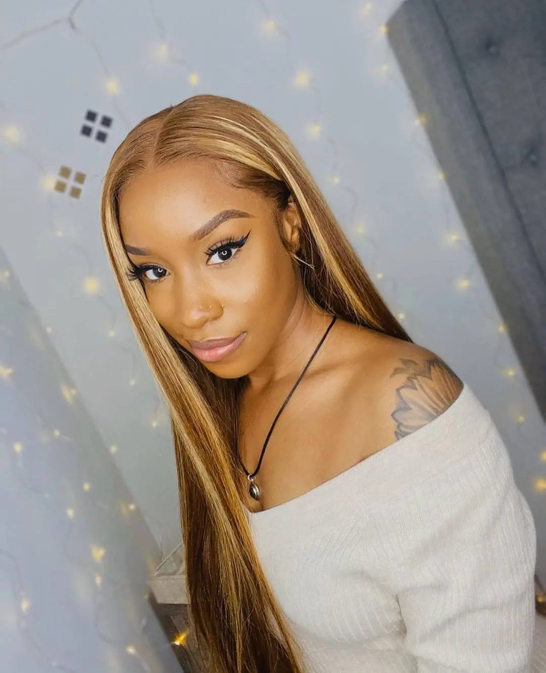 Highlight Glueless Human Hair Wig | Ready-to-Wear 200% Density Ombre Straight 13x6 HD Lace Frontal Wig (Pre-Plucked, Pre-Cut)