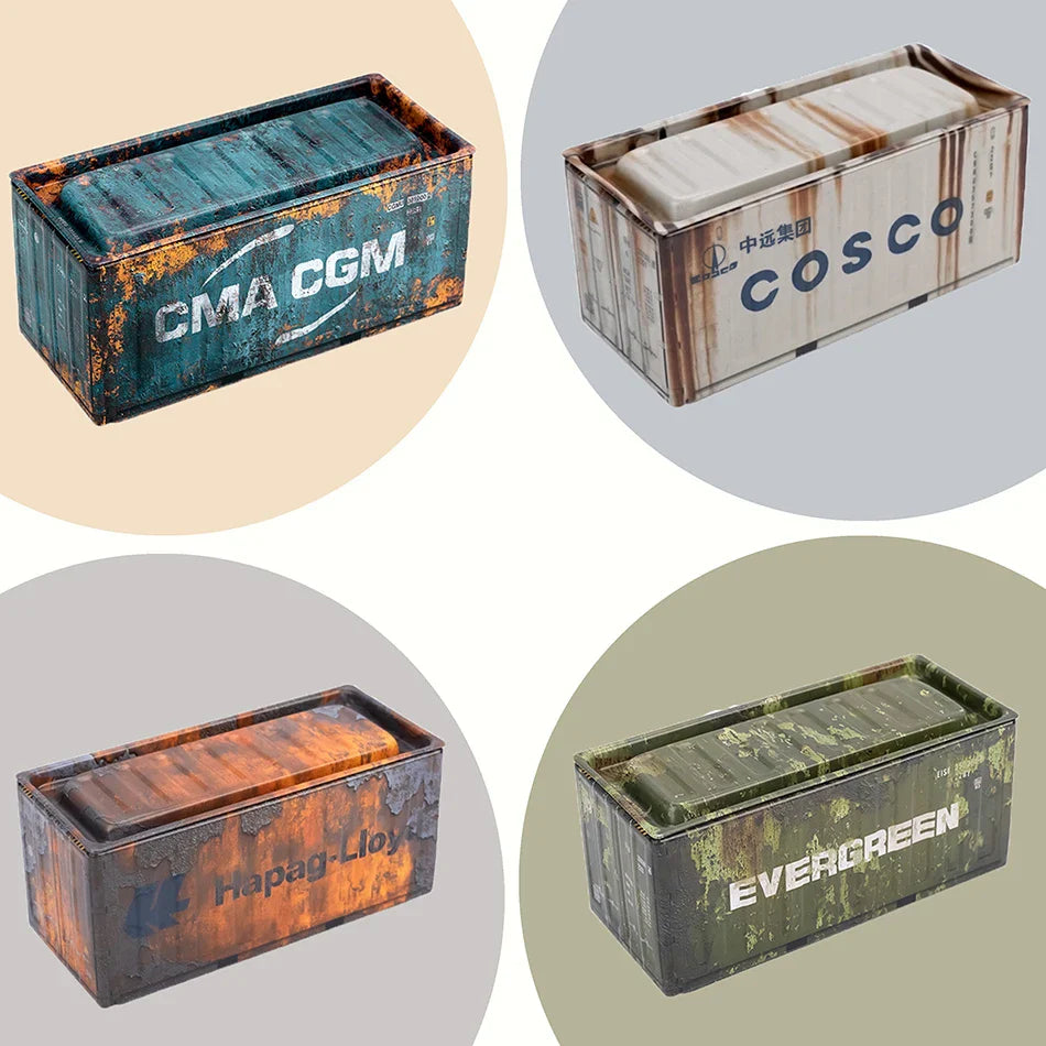 4pcs/set Mini Storage Box Retro Industrial Style Iron Creative Decoration Collect Item Desktop Mini Container Model Gifts