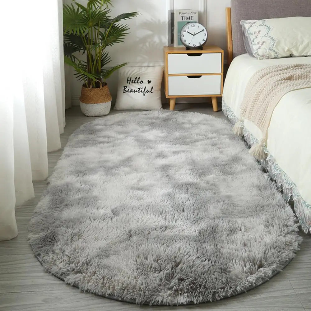 VIKAMA Soft Bedside Carpet Oval Carpet Girl Rug For Bedroom Carpet For Live Room Winter Warm Floor Mat Doormat Home Decoration