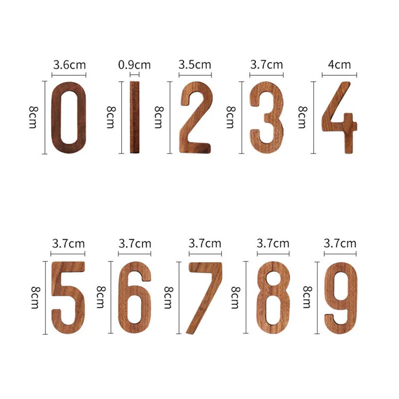 1Pcs 3Inch Walnut Mailbox Numbers with Magnet Wooden House Numbers for Outside 3D Address Numbers for House Apartment