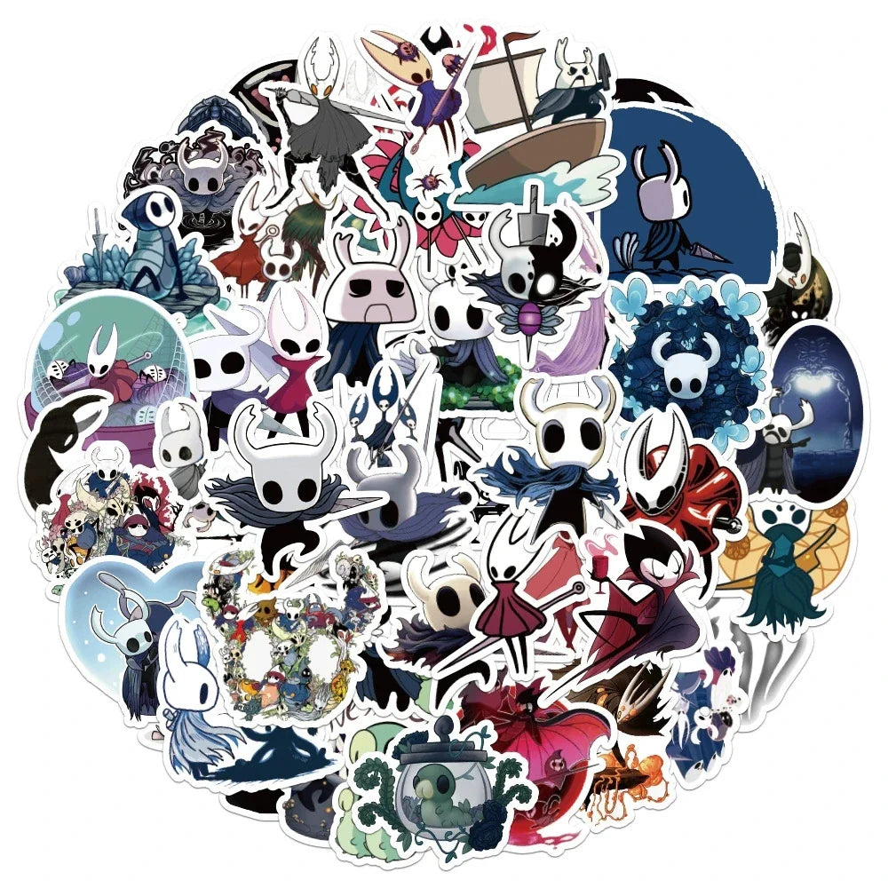 50/100PCS Hollow Knight Graffiti Stickers Cartoon Game DIY Creative Skateboard Luggage Stationery Stickers