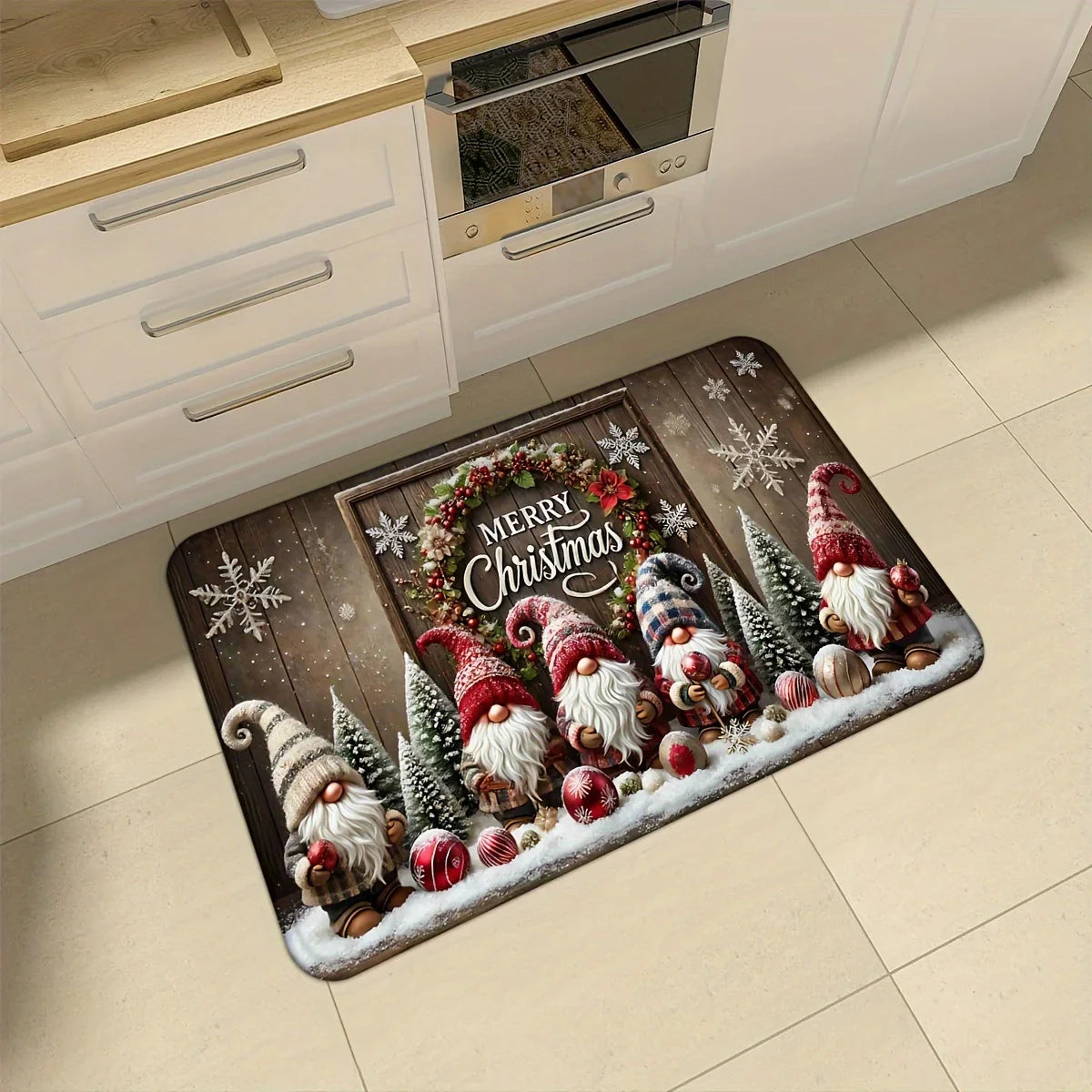 VIKAMA Christmas Carpet Kitchen Rug Long Carpet Waterproof Outdoor Carpet Door Mat Rug For Bedroom Carpet For Live Room