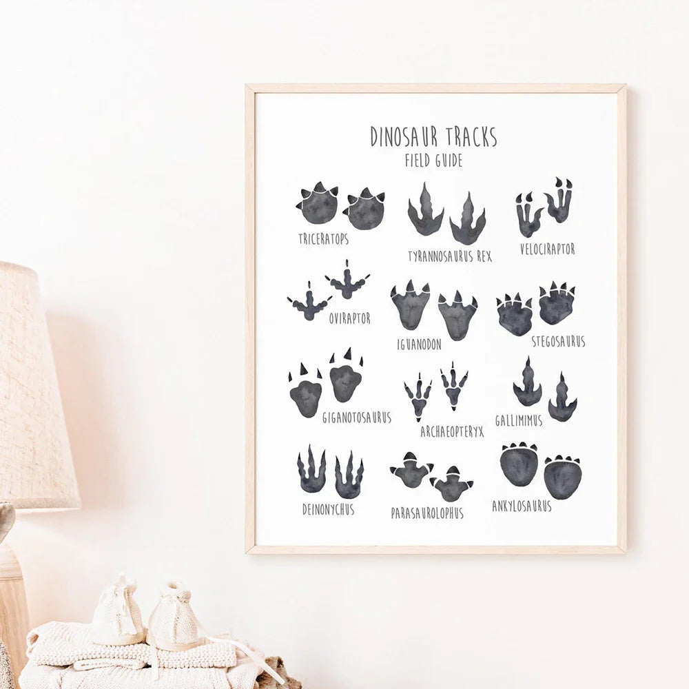 Modern Abstract Animal Atlas Prints Dinosaur Illustration Canvas Painting Poster For Living Room Play Room Kids Room Home Decor