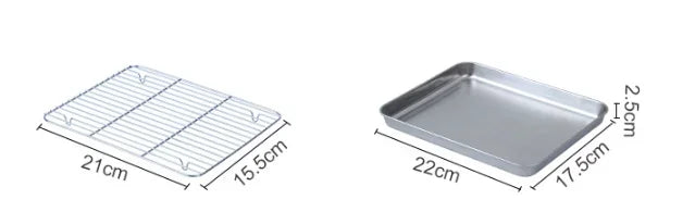 304 Wire Steaming Kebab Barbecue Mesh Rack BBQ Grill Mesh Net Carbon Stainless Steel deep Square Plate cafeteria Storage trays