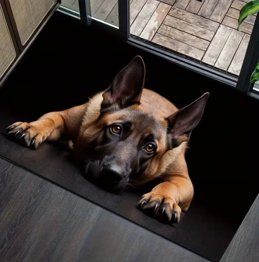 Living Room Rug German Shepherd Dog Cute Healing Theme Carpet Non-Slip Soft Easy To Clean Pet Lover Personalized Home Decor Mat