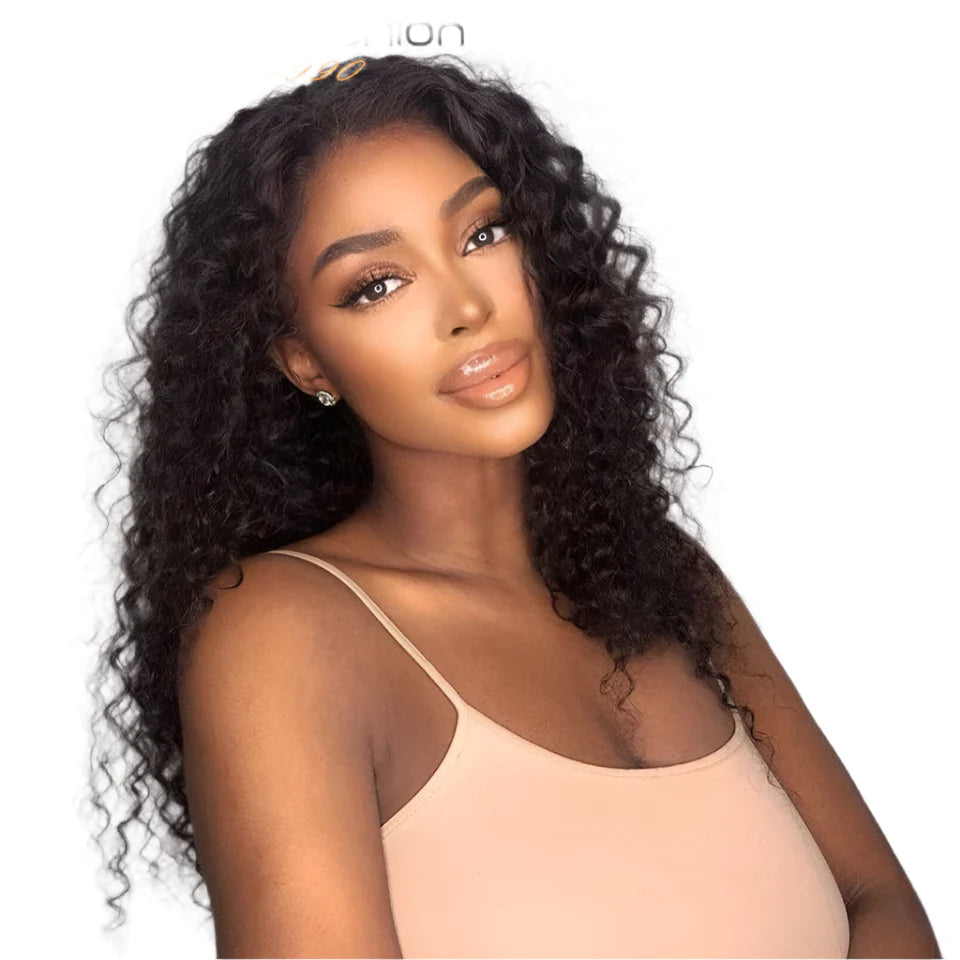Rebecca 180% Density Deep Curly U-Part Wig | No Leave Out Brazilian Remy Human Hair