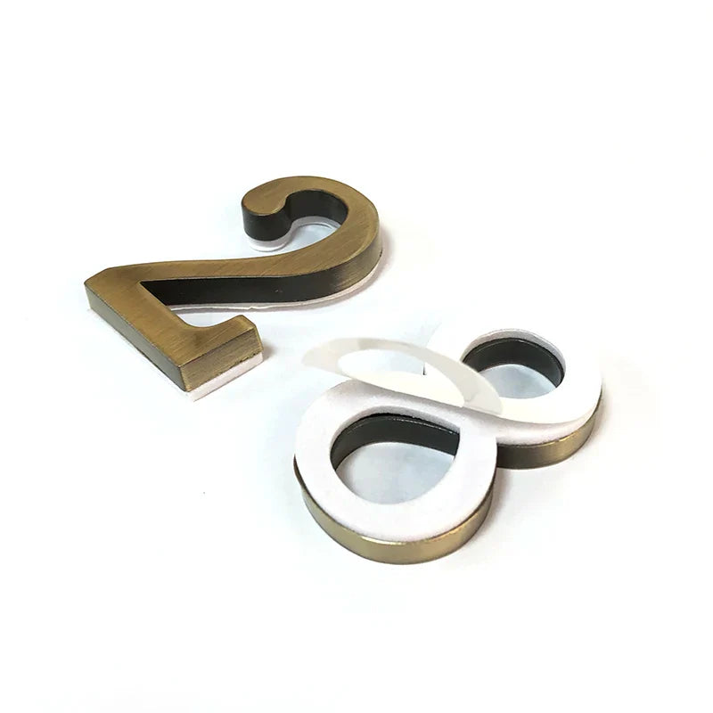 1PCS Metal House Number Self-Adhesive Apartment Door Numbers House Number Plate for Outdoor Hotel Home Mail Box Label #0-9