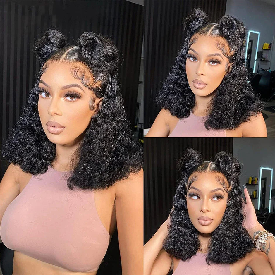 Wear & Go Glueless Water Wave Wig | 180% Density Pre-Cut HD Lace Front Brazilian Human Hair (Pre-Bleached Knots)