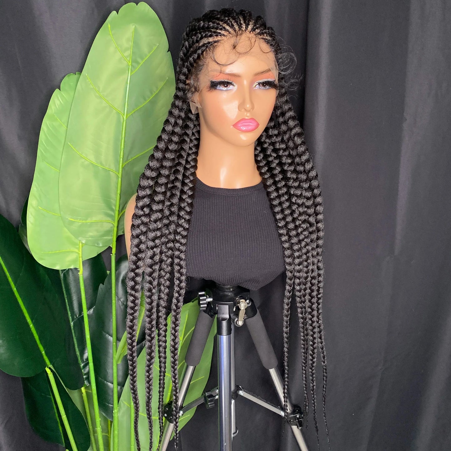 Lightweight Full Lace Box Braided Wig | Baby Hair | Synthetic Cornrows | Black Women