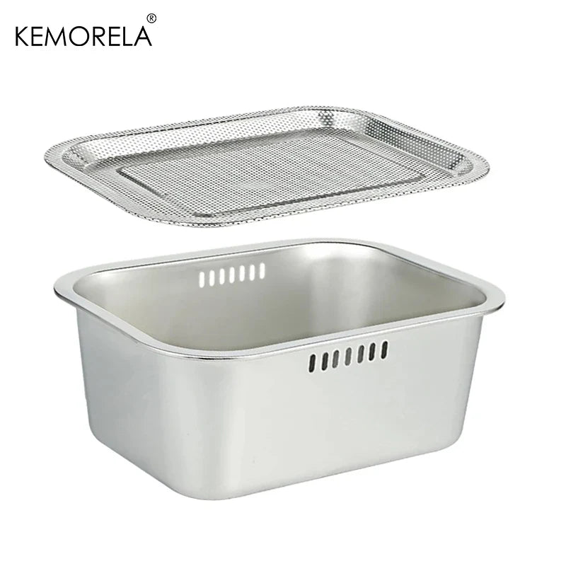 Portable Washing-up Bowl 10L Large Stainless Steel Dishpan, Multipurpose Kitchen Sink Bowl Dish Tub Vegetable Washing Basin